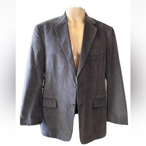 Mens Corduroy Blazer Sz 40 R Gray Jacket Party Business Special Occasion Preppy